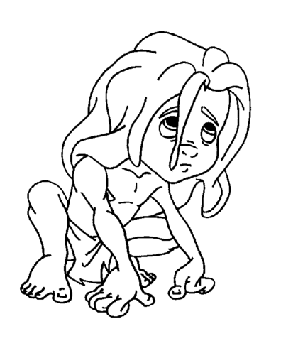 Young Tarzan  Coloring Page